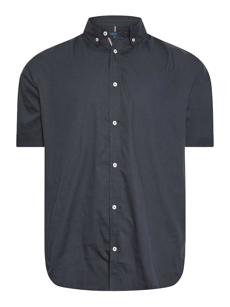 BadRhino Big & Tall Blue 100% Cotton Short Sleeve Poplin Shirt - Image 2 of 3
