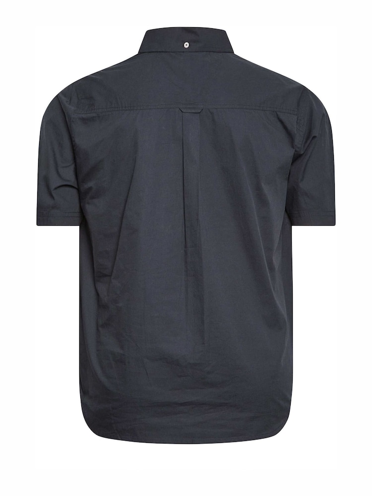 BadRhino Big & Tall Blue 100% Cotton Short Sleeve Poplin Shirt - Image 3 of 3