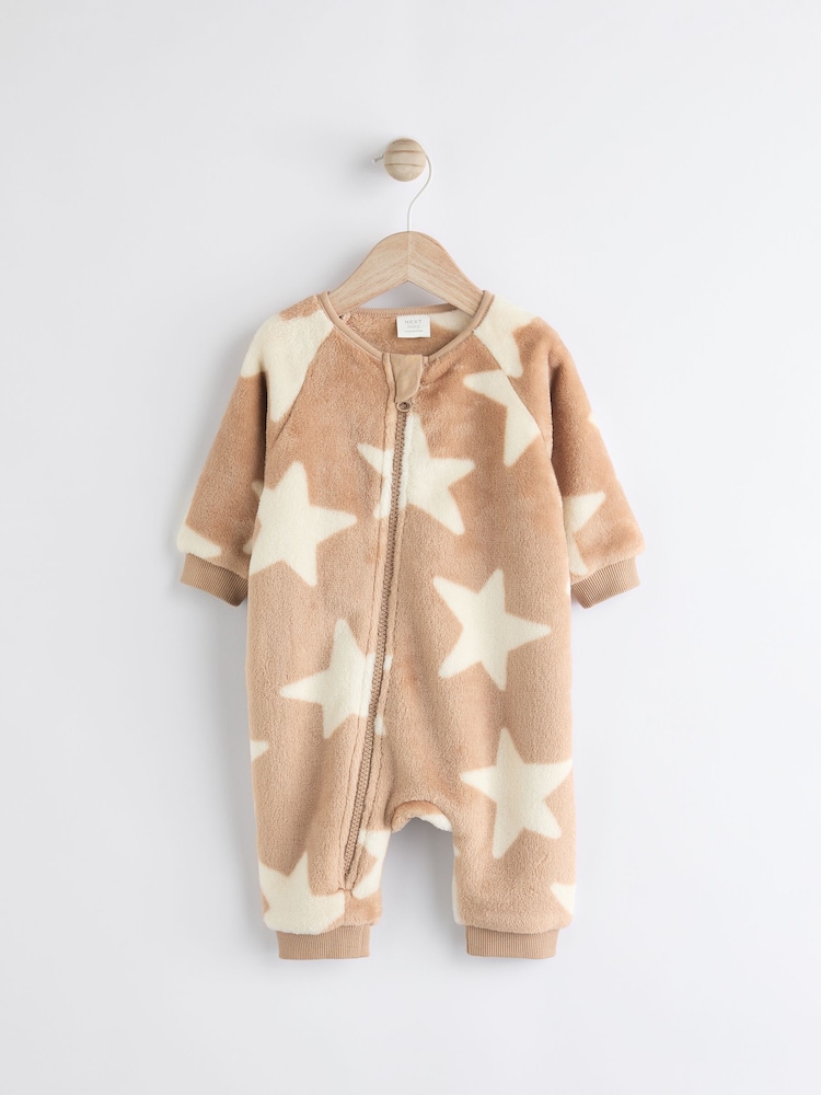 Neutral Fleece Baby Footless Sleepsuit - Image 1 of 5