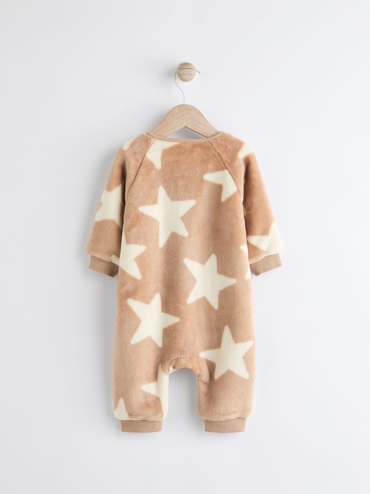 Neutral Fleece Baby Footless Sleepsuit - Image 2 of 5