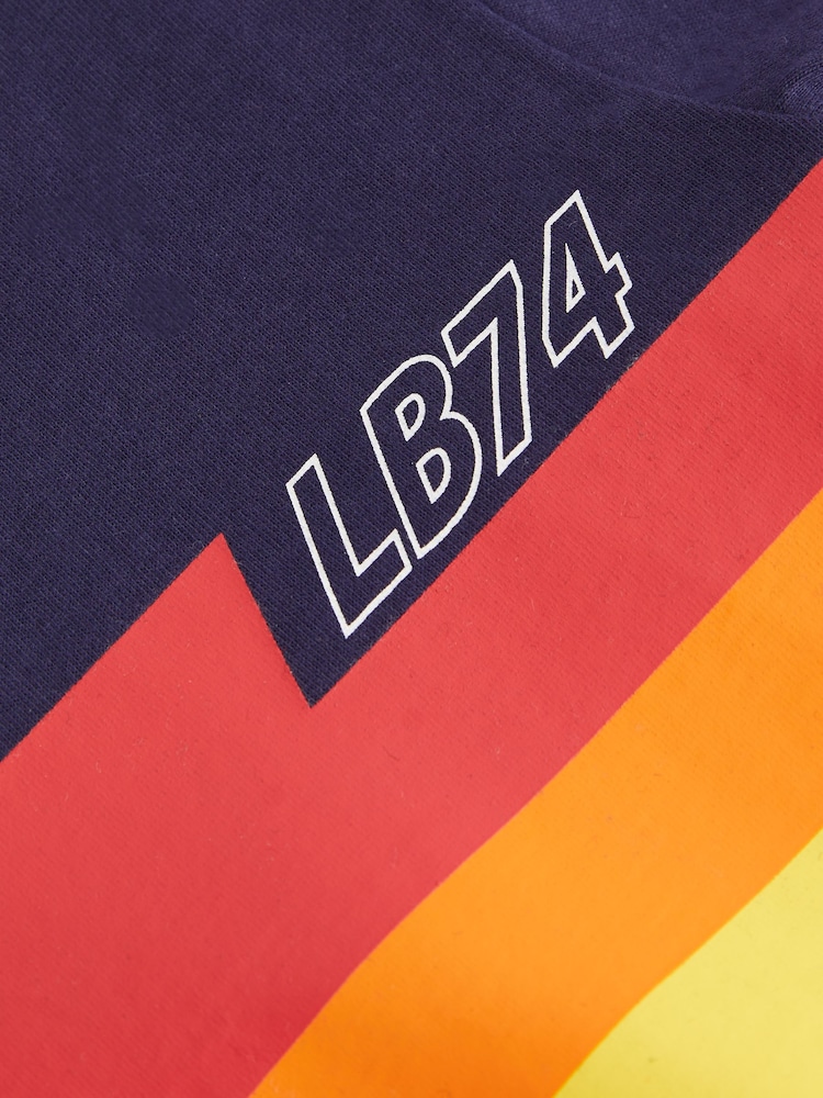 Little Bird by Jools Oliver Navy/Ecru Stripe Short Sleeve Raglan Colourful 100% Cotton T-Shirt - Image 11 of 11