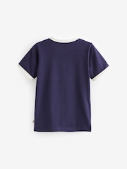 Little Bird by Jools Oliver Navy/Ecru Stripe Short Sleeve Raglan Colourful 100% Cotton T-Shirt - Image 9 of 11
