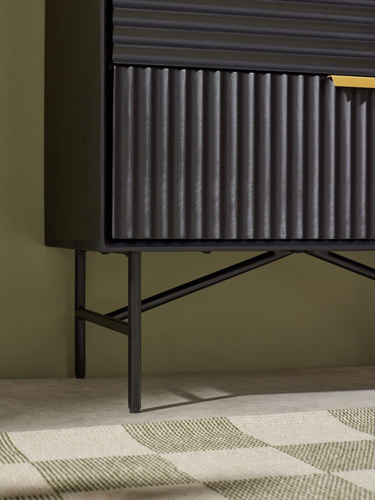MADE.COM Black Haines Mango Wood Chest of Drawers - Image 2 of 5