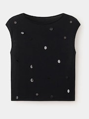 Mango Black Embellished Vest - Image 1 of 3
