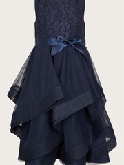 Monsoon Blue Seville Ruffle Dress - Image 1 of 1