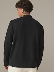 Schwarz - Strukturierte Jersey-Bomberjacke - Bild 3 von 11