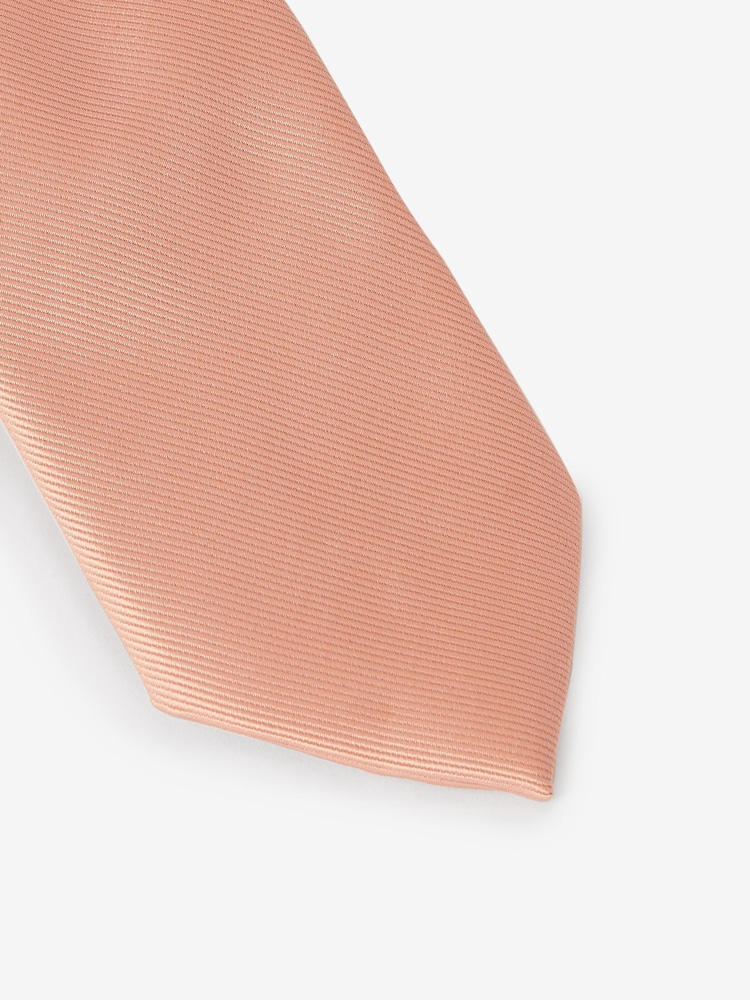 Peach Pink Slim Twill Tie - Image 2 of 5