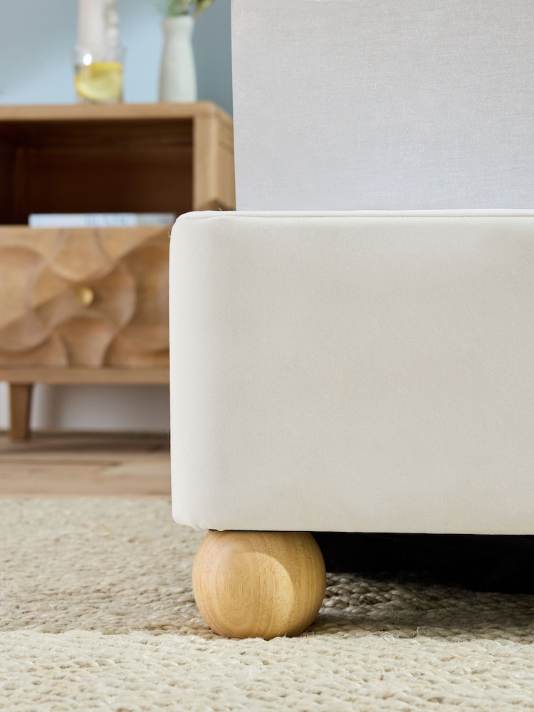 Soft Velvet Natural Oyster Farringdon Upholstered Ottoman Storage Bed Frame - Image 5 of 5