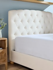 Soft Velvet Natural Oyster Farringdon Upholstered Ottoman Storage Bed Frame - Image 6 of 9