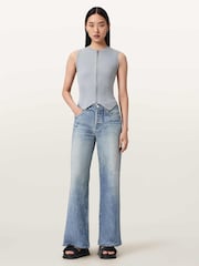 AllSaints Blue Cruz Zip Waistcoat - Image 3 of 7