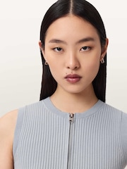 AllSaints Blue Cruz Zip Waistcoat - Image 4 of 7