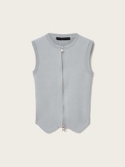 AllSaints Blue Cruz Zip Waistcoat - Image 7 of 7