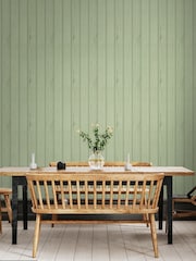 Hoopla Walls Sage Tongue And Groove Wallpaper - Image 1 of 2