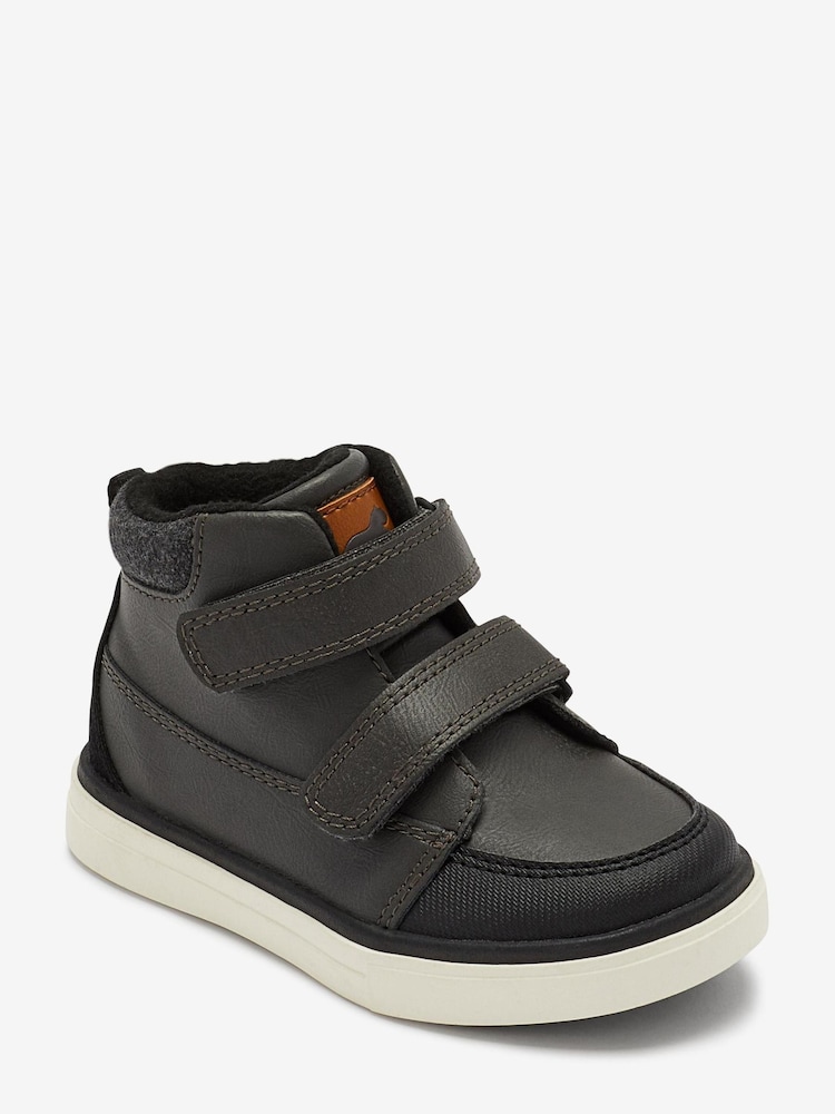 Black Standard Fit (F) Warm Lined Touch Fastening Boots - Image 2 of 4