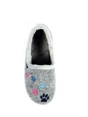 Lunar Grey Lazy Dogz Charley Paw Print Full Slippers - Image 6 of 7