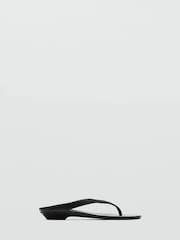 Mango Black Small Wedge Sandal - Image 2 of 5