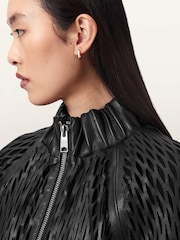 AllSaints Black Dual Bomber Jacket - Image 3 of 6