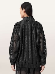 AllSaints Black Dual Bomber Jacket - Image 4 of 6