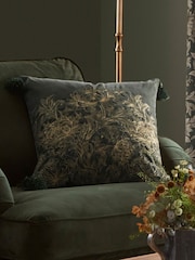 Morris & Co Green Chrysanthemum Cushion - Image 1 of 3