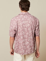 Pink Floral Short Sleeve Shirt With Cuban Collar - Image 3 of 8