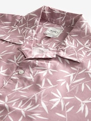 Pink Floral Short Sleeve Shirt With Cuban Collar - Image 7 of 8