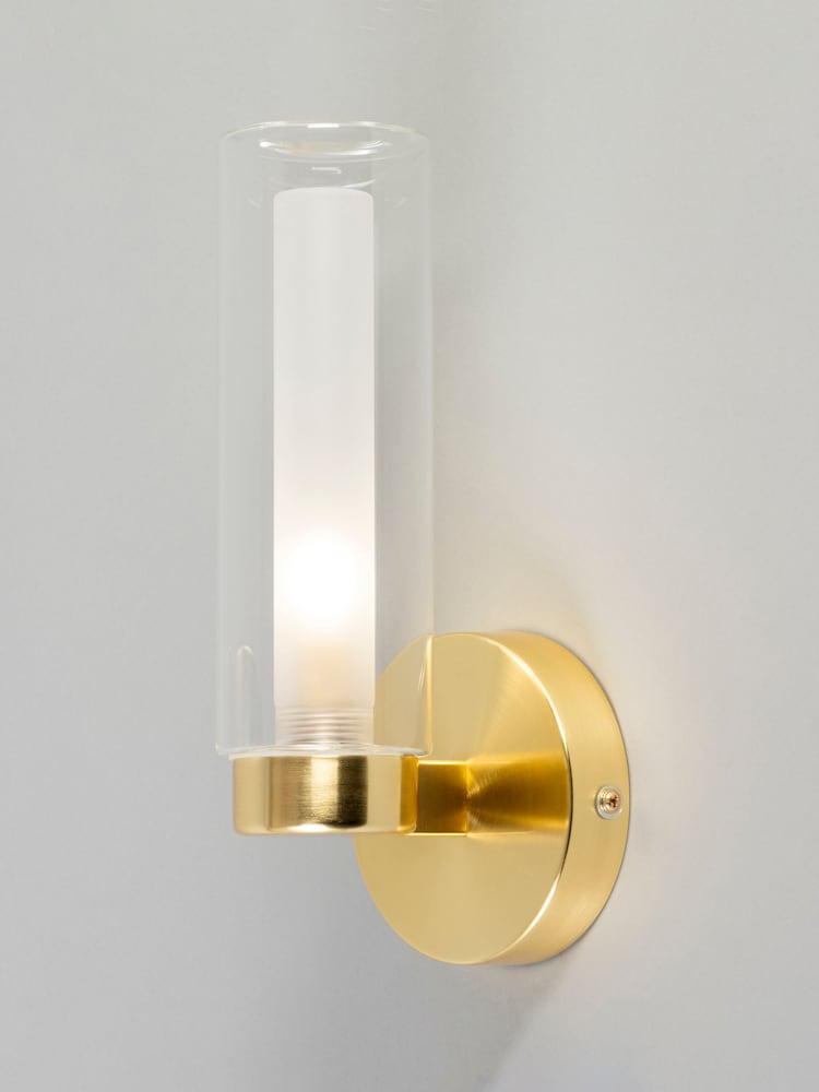 BHS Brass Sparti 1lt IP44 Wall Light - Image 1 of 4