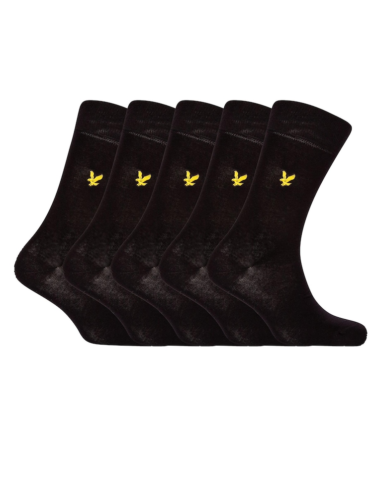 Lyle & Scott Black Core Socks 5 Pack - Image 1 of 2