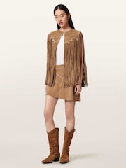 AllSaints Brown Carter Tassel Gilet - Image 2 of 6