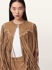 AllSaints Brown Carter Tassel Gilet - Image 3 of 6