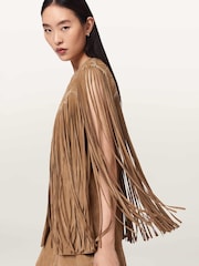 AllSaints Brown Carter Tassel Gilet - Image 4 of 6