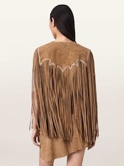 AllSaints Brown Carter Tassel Gilet - Image 5 of 6