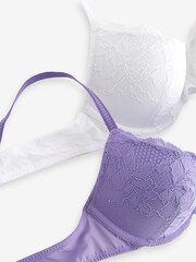 أبيض/أرجواني - حزمة من 2 حمالات صدر دانتيل - صورة 9 من 10