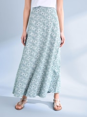 Seasalt Cornwall Teal Blue Rose Skirt - Image 1 of 7