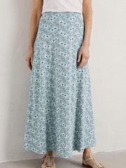 Seasalt Cornwall Teal Blue Rose Skirt - Image 3 of 7