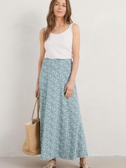 Seasalt Cornwall Teal Blue Rose Skirt - Image 4 of 7