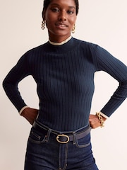 Boden Blue Isodora Ribbed Jumper - Image 1 of 6