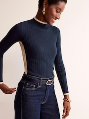 Boden Blue Isodora Ribbed Jumper - Image 3 of 6