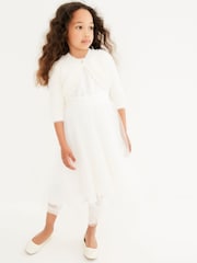 Ecru White Fluffy Shrug Cardigan (12mths-16yrs) - Image 2 of 6