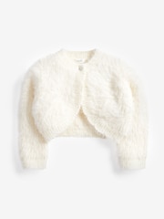 Ecru White Fluffy Shrug Cardigan (12mths-16yrs) - Image 4 of 6