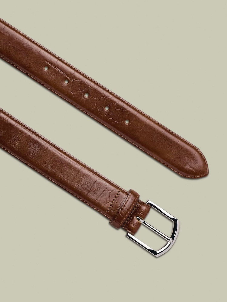 Charles Tyrwhitt Brown Leather made in England Formal Belt - Image 2 of 2