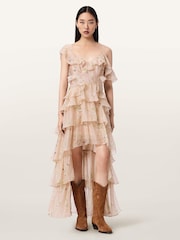 AllSaints Pink Sienna Dress - Image 1 of 8