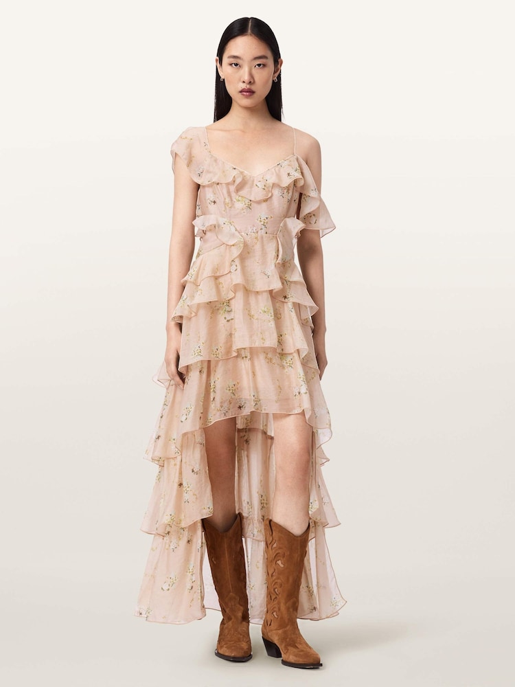 AllSaints Pink Sienna Dress - Image 1 of 8