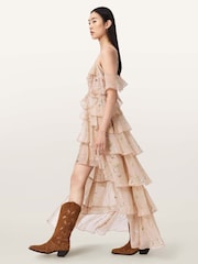 AllSaints Pink Sienna Dress - Image 3 of 8