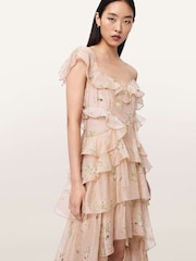 AllSaints Pink Sienna Dress - Image 4 of 8