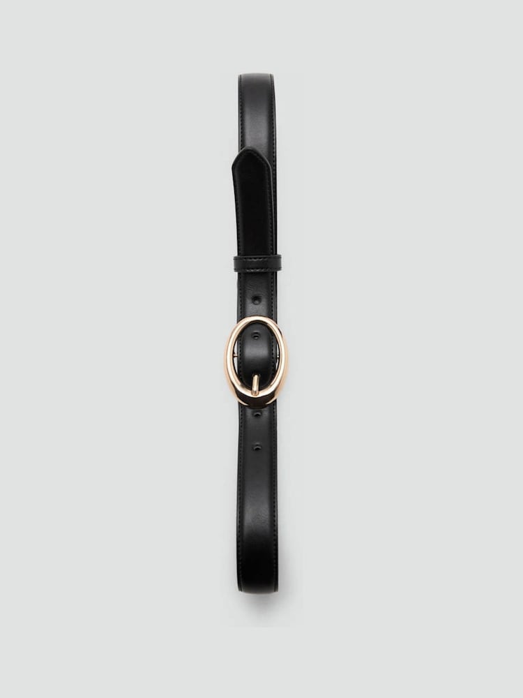 Mango Black Slim Pu Belt - Image 2 of 4 Mango Black Slim Pu Belt - Image 2 of 4