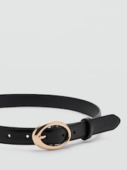 Mango Black Slim Pu Belt - Image 3 of 4