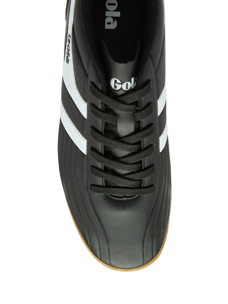 Gola Black Gola Mens Super Cobra TX Microfibre Lace-Up Football Black Trainers - Image 4 of 4