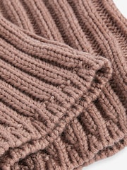 Nerzbraun - Gerippter Strickschal (1–16 Jahre) - Bild 2 von 2