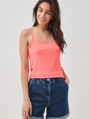 Fluro Coral Pink Thin Strap Vest - Image 1 of 4