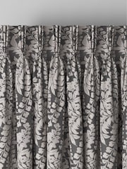 Charcoal Grey Leaf Made to Measure Curtains - Image 5 of 9